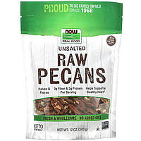 Сырые орехи пекан NOW Foods, Real Food "Unsalted Raw Pecans" не соленые (340 г)