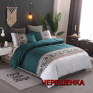 Тканина для постільної білизни Бязь "Gold" Lux GL3755 (50м) смарагдова абстракція, фото 1