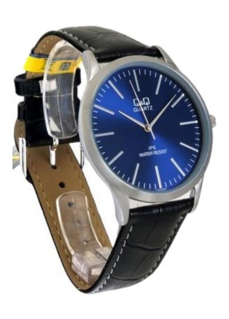 Мужские классические наручные часы Q&Q C212 черные с синим - фото 4 - id-p1554571436
