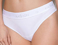 Трусики-бразиліана жіночі з бавовни Passion PS005 PANTIES white, size XL