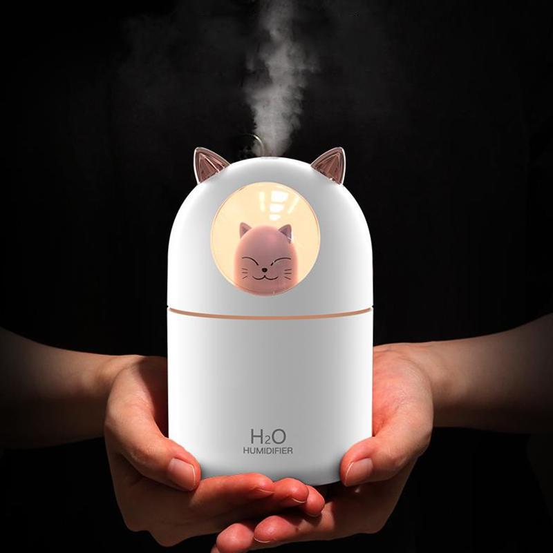 Ультразвуковой увлажнитель воздуха с подсветкой Humidifier A205 - котёнок, Белый мини увлажнитель ночник (TO) - фото 3 - id-p1554579534