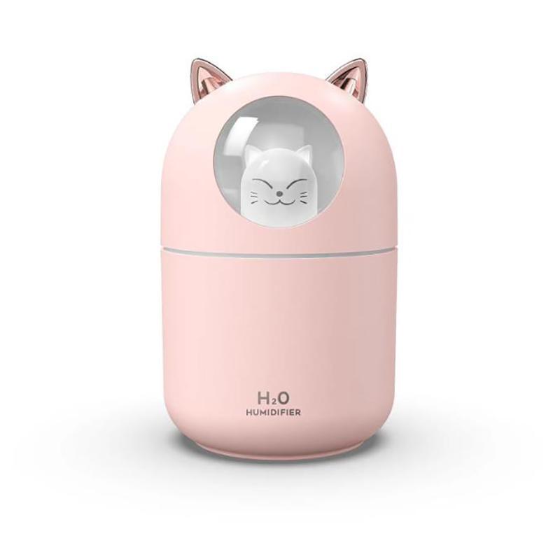 Портативный увлажнитель воздуха ночник Humidifier A205 - Котёнок, Розовый ультразвуковой испаритель (GK) - фото 3 - id-p1554586920