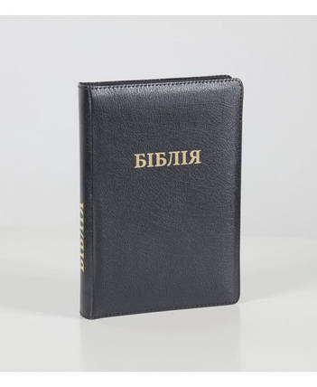 Біблія 17х24 см, чорна, шкіра, фото 2