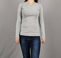 Лонгслів жіночий сірий меланж/футболка жіноча з довгими рукавами сірий меланж