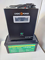 Комплект резервного живлення для котла LogicPower ДБЖ LPY-W-PSW-800VA(560W)12V і АКБ літієвий LiFePO4 12V 70AH
