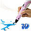 3D Ручка для дітей 3Д ручка 3 покоління з дисплеєм LCD Pen 3 рожева Набір з Еко Пластиком та трафаретом, фото 8