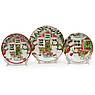 Новорічний столовий керамічний сервіз з суповими тарілками на 4 персони 12 предметів "Різдвяний будиночок", фото 5