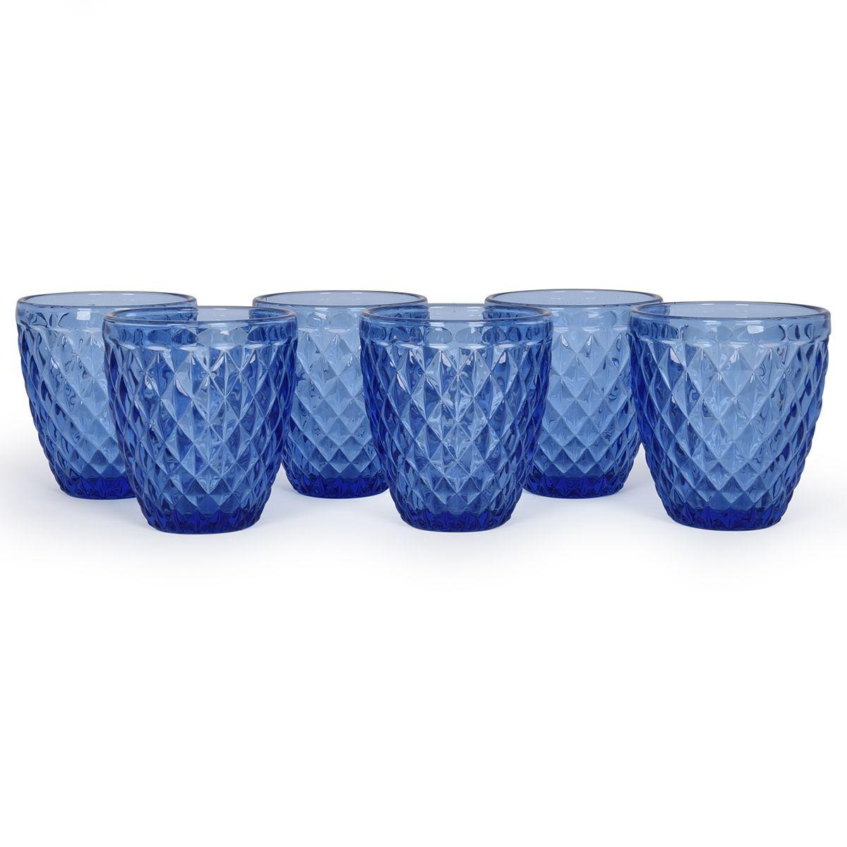 Набір із 6-ти скляних склянок у синьому кольорі Toscana Maison, фото 1