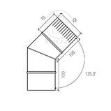Коліно для водостічної труби з фарбованої сталі коричневий RAL 8017 Мат Ф 100 мм - товщиною 0,45 мм, фото 2