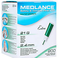 Ланцети автоматичні для забору крові MEDLANCE PLUS Extra 21 G Green (200 шт.)