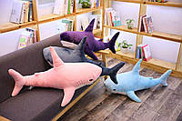 Длинная подушка-обнимашка для сна Акула 100 см, розовая