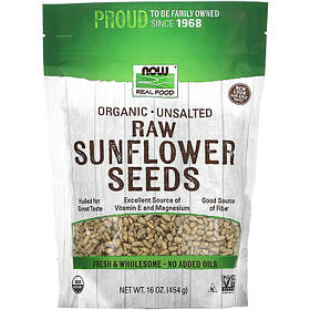 Сире насіння соняшника NOW Foods "Organic Raw Sunflower Seeds" сертифіковані, без солі (454 г)