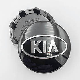 Ковпачки (заглушки) в литі диски KIA (КІА) 58 мм Лого Овал Чорні (52960-2F000)