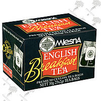 Чорний чай Англійський Сніданок пакетований, English Breakfast, Млесна (Mlesna) 25шт