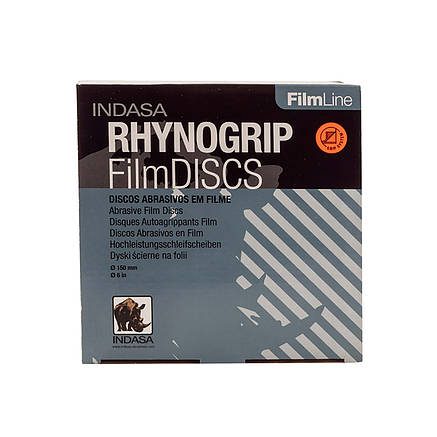 Диски на плівці INDASA RHYNOGRIP FILM LINE на 6 отворів d=150мм, зерно P800-P1500 (уп. – 50шт.), фото 2