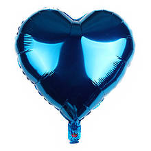 Фольгована кулька серце синій 10" Китай