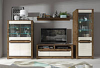 Комплект стильной мебели в гостиную Эрика 4 модуля Gerbor, дуб техас/светло-серый софт тач