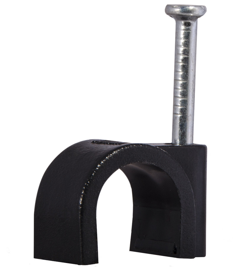 Скоба 5 мм чорна кругла с гвоздем (упак 100шт) АСКО-УКРЕМ (A0150030035), фото 1