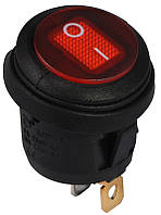 Клавишный переключатель круглый с подсветкой и защитой (красный) KCD1-5-101NW R/B АСКО-УКРЕМ [A0140040074]