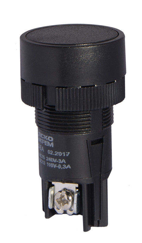 Кнопка керування Старт без фіксації (чорна 1NO+1NC ІР40) XB2-EA125 АСКО-УКРЕМ [A0140010035], фото 1