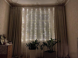 Гірлянда штора-завіса на вікно "Роса" 3*2м (+6 програм) Теплий білий 99317