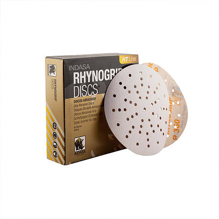 Диски INDASA Rhynogrip HT line Ultraven на 57 отворів d=150мм, зерно P220-P2000 (уп. – 50шт.), фото 1