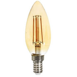 Лампа LED ERGO Filament C35 E14 4W 220V Теп.Бел. 3000K Янт 6358590