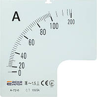 Шкала для стрелочного амперметра (100/5А для А-72-6) АСКО-УКРЕМ [A0190010069]