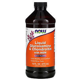 Liquid Glucosamine & Chondroitin with MSM Now Foods 473 мл