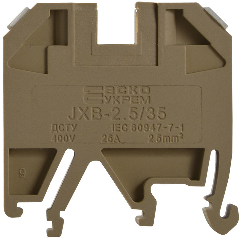 Клемник гвинтовий на DIN-рейку JXB 2,5/35 жовтий АСКО-УКРЕМ (A0130010011)