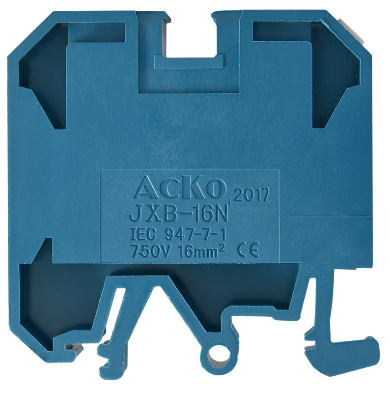 Клемник гвинтовий на DIN-рейку JXB 16/35 синій АСКО-УКРЕМ (A0130010026)