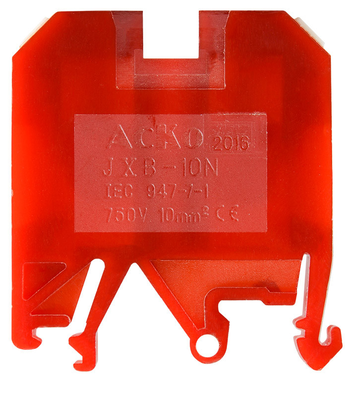 Клемник гвинтовий на DIN-рейку JXB 10/35 червоний АСКО-УКРЕМ (A0130010036)