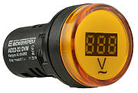 Цифровой встраиваемый вольтметр переменного тока AD22-22 DVM (желтый, AC 80-500В) АСКО-УКРЕМ [A0190010012]