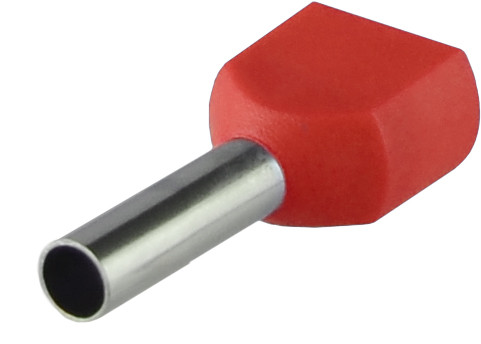 Наконечники трубчасті для двох дротів ТЕ 1,0-10 червоні (100шт) АСКО-УКРЕМ (A0060120005), фото 1