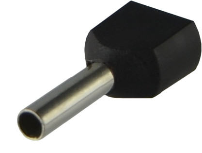 Наконечники трубчасті для двох дротів ТЕ 1,5-08 чорні (100шт) АСКО-УКРЕМ (A0060120006), фото 1