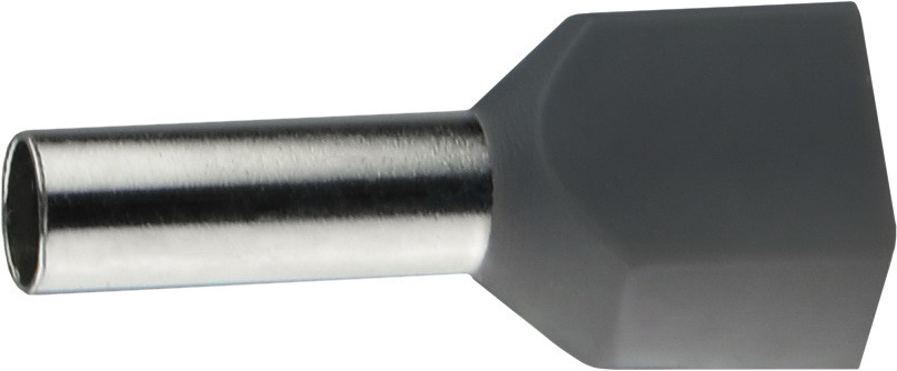 Наконечники трубчасті для двох дротів ТЕ 4,0-12 сірі (100шт) АСКО-УКРЕМ (A0060120010), фото 1