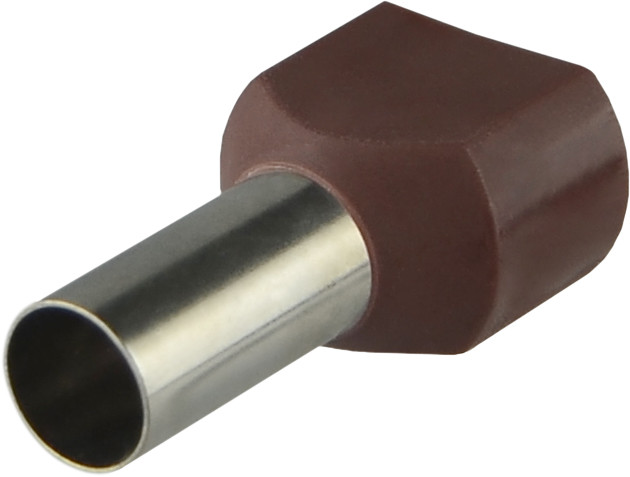 Наконечники трубчасті для двох дротів ТЕ10,0-14 коричневі (по 1шт) АСКО-УКРЕМ (A0060120012), фото 1