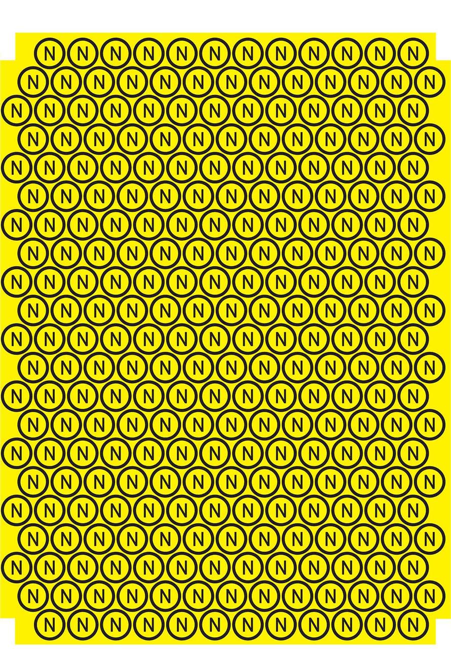 Знак нейтраль N ∅20мм (на аркуші 271 шт)