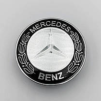 Ковпачки (заглушки) в литі диски Mercedes-Benz (Мерседес) 60 мм. Класик сріблясто-чорні, фото 3
