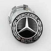 Колпачки (заглушки) в литые диски Mercedes-Benz (Мерседес) 60 мм Классик Черно-чёрные