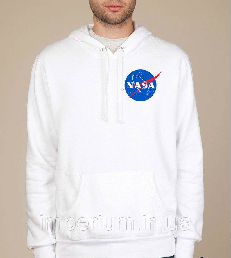 Кежуал худі nasa | біла толстовка наса
