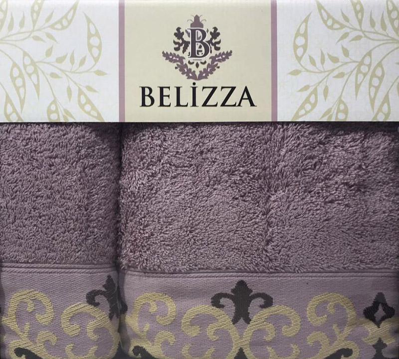 Набір 2 рушники Belizza Julia лазне 70х140 см і лицьове 50х90 см, махра, бузковий