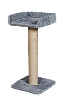 Когтеточка для кота дряпка Мур-Мяу "Оскар" 50х50х104 см для кошек в джутовой веревке Серый + Удочка дразнилка