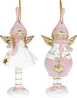 Набор 2 статуэтки-подвески "Ангел в Мечтах" 6.5х4х16.5см, розовый
