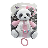 Музыкальная игрушка для малыша подвеска на коляску, кроватку Панда розовая 18см, Tulilo, 9031