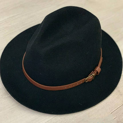 Капелюх З Натурального Фетру FEDORA BLACK 1134ГУ, фото 2