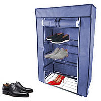 Шафа складана тканинна гардероб для взуття Каркасна взута на 5 полиць Storage Wardrobe FH-5556 Синя