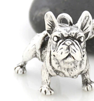 Цепочка и подвеска кулон порода собака бульдог французский серебристый металл фигурка