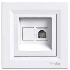 Розетка телефонна RJ11 4 конт. Schneider серія Asfora Білий EPH4100121