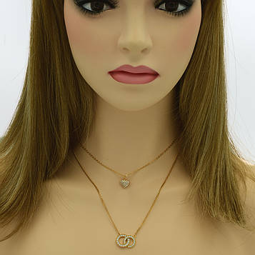 XUPING Кольє Позолота 18к Довжина 38+5см Ширина 0.2см, Вставка Довжина 2см Ширина 1.5см та Довжина 1см Ширина 1.2см